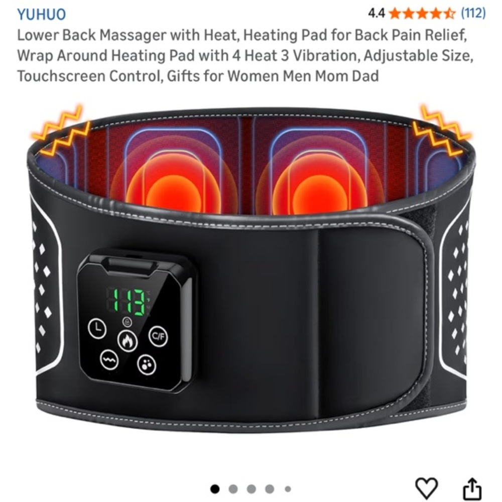 NWT Heated Back Massager with Vibration